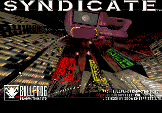 Syndicate title screen for Sega Genesis